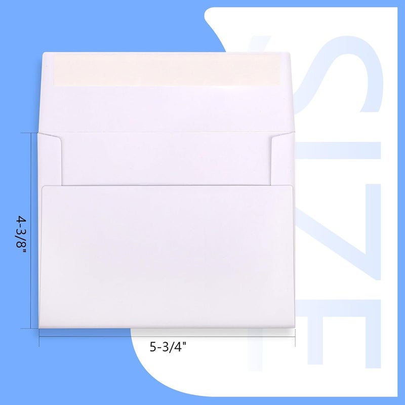 Outdoramic A2 Envelopes Self Seal 500 Pack - 4-3/8 x 5-3/4 White Invitation Envelopes Bulk for Postcard, Wedding, RSVP, Thank You Notes, Announcements, Greeting Cards, Photos - Image 2